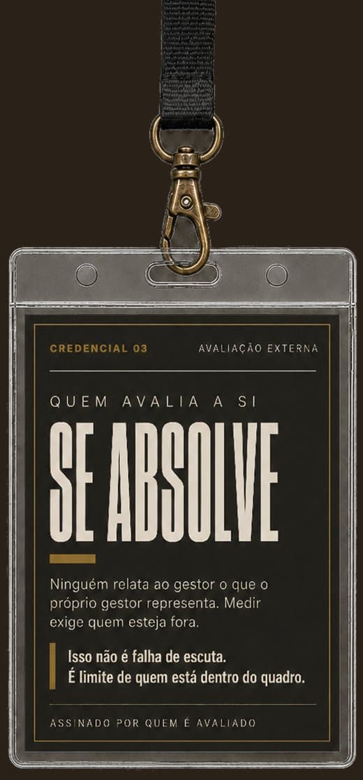 Credencial sobre a importância de uma avaliação externa para lideranças