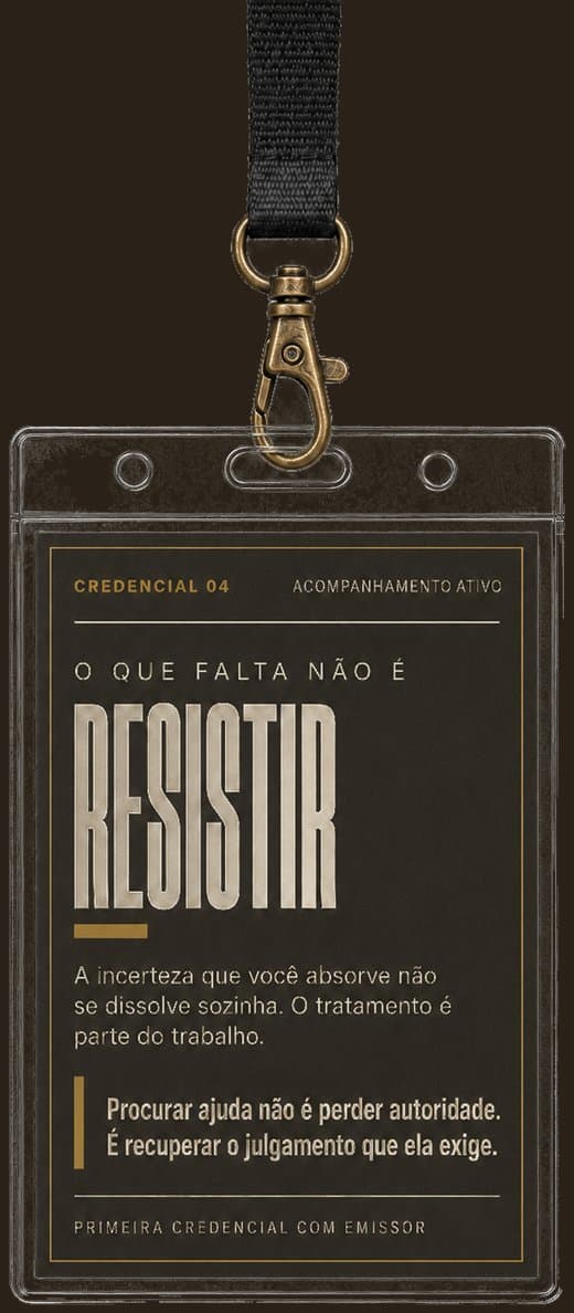 Credencial sobre acompanhamento ativo e apoio para quem lidera