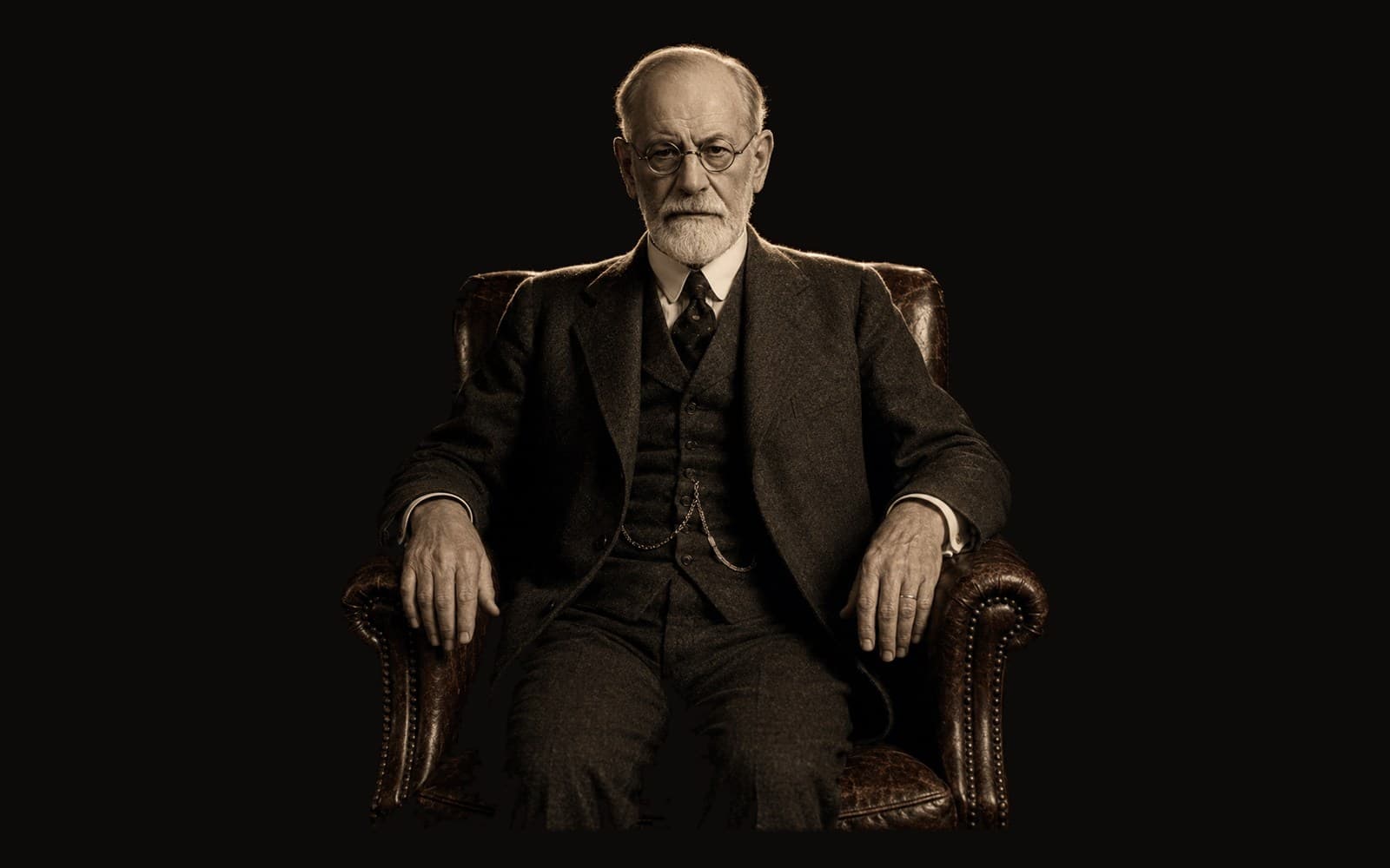 Retrato em sépia de Sigmund Freud, referência histórica da Psicanálise