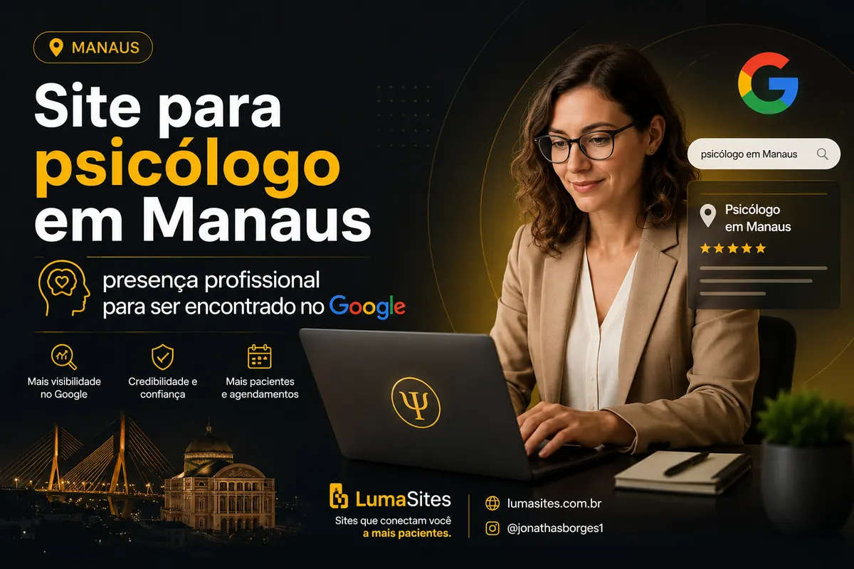 Psicóloga em Manaus usando notebook para fortalecer presença profissional no Google